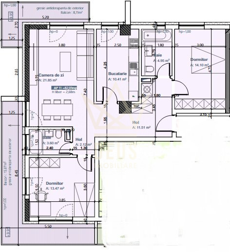 Apartament cu 3 camere decomandate in bloc nou